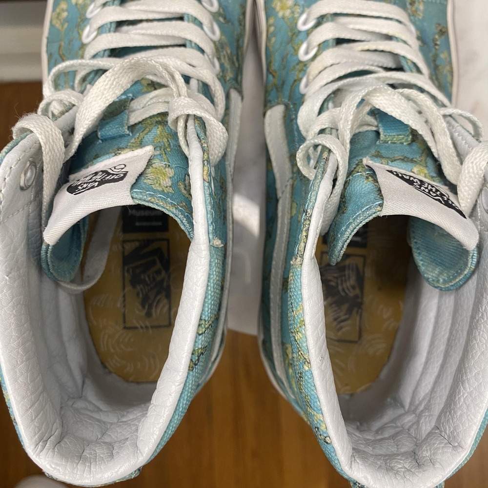 Vans Sk8-Hi Van Gogh Shoes Mens Size 6 Blue Floral High Top Canvas Sneakers - Picture 8 of 10